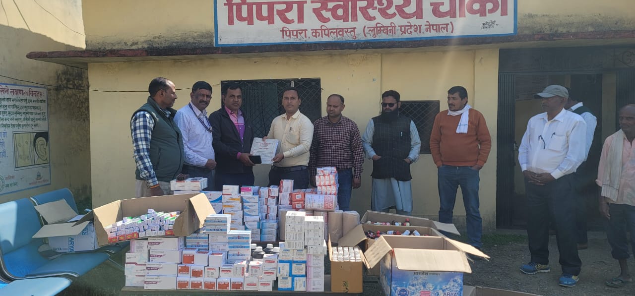 पिपरा स्वास्थ्य चौकीलाई स्वास्थ्य सामाग्री सहयोग