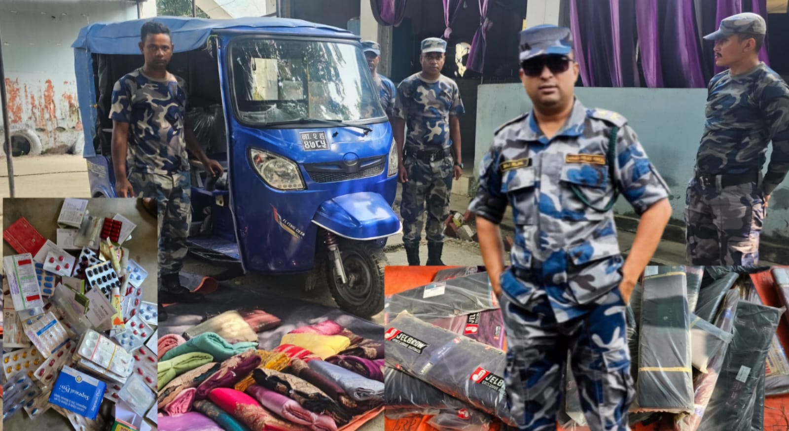 सशस्त्र प्रहरी बल पर्सा गुल्म बिरगंजद्वारा १२ लाखको भन्सार छलीका  सामान बरामद।